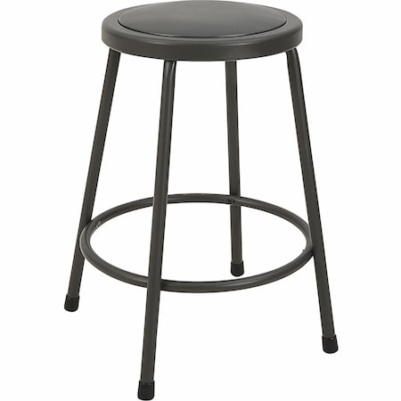 Lorell Metal Shop Stool, 24" Height, 275lb Capacity, Vinyl Seat LLR83081
